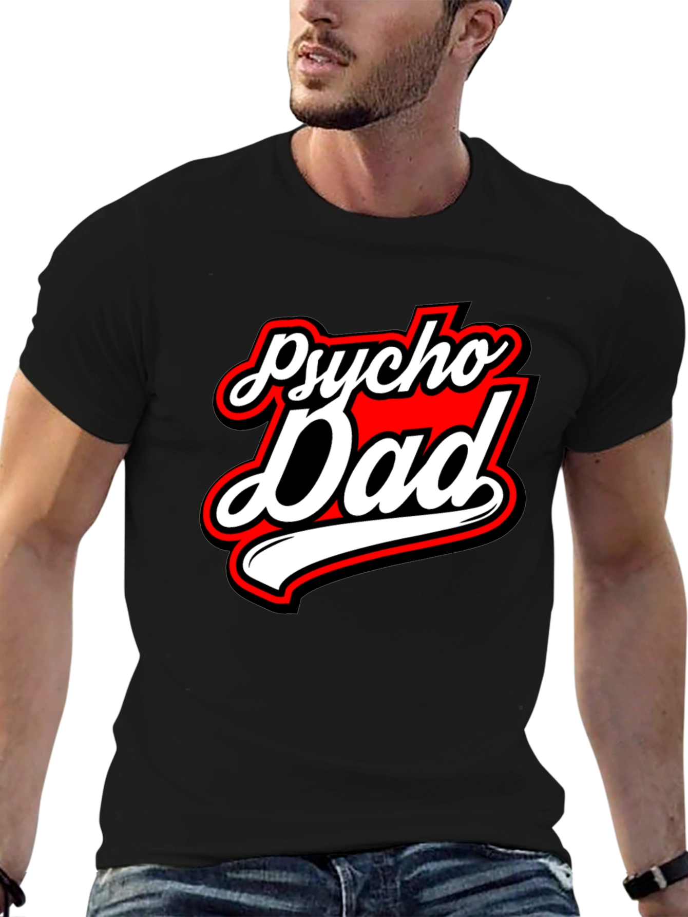 Psycho Dad Graphic Tee - Black Crew Neck