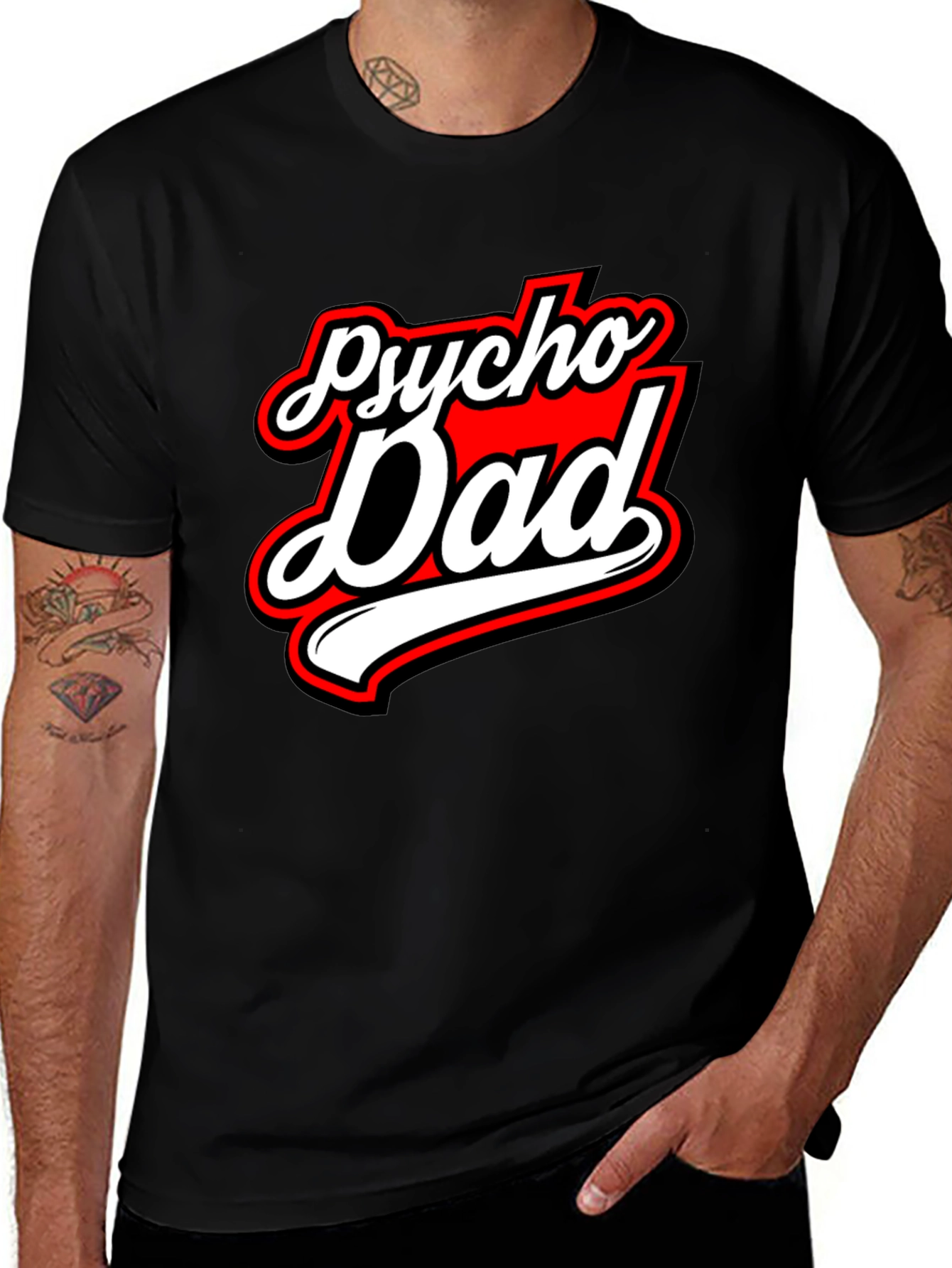 Psycho Dad Graphic Tee - Black Crew Neck