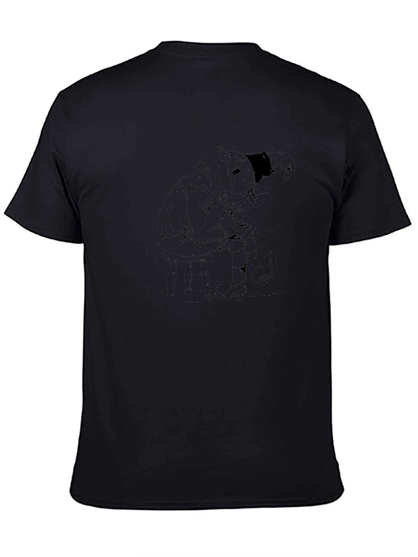 Mens Solid Black Crew Neck T-Shirt - Casual Style
