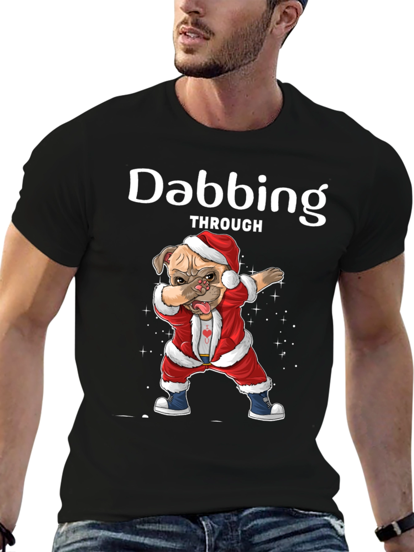 Dabbing Dog Christmas T-Shirt