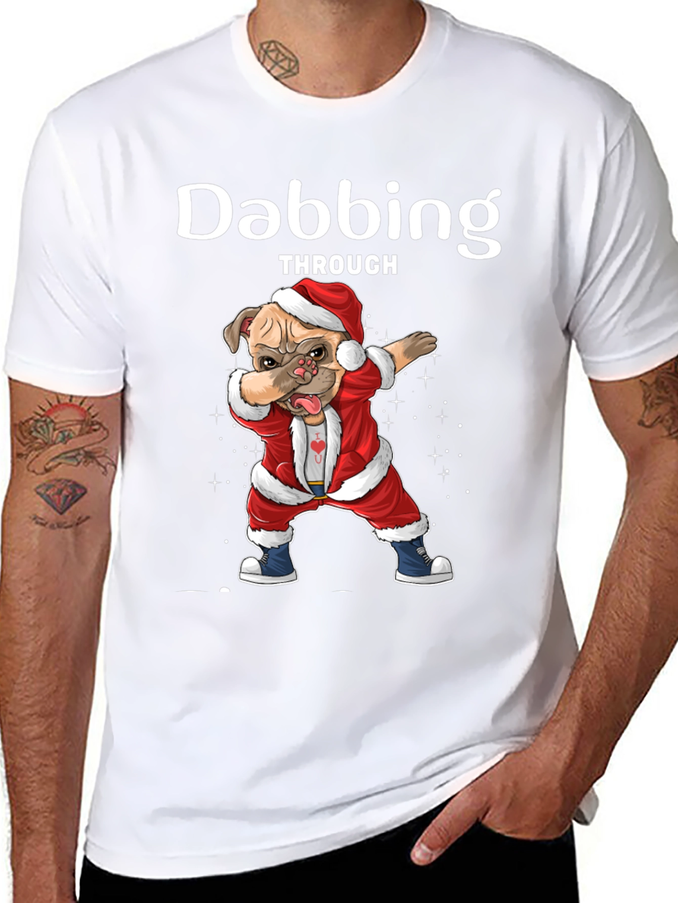 Dabbing Dog Christmas T-Shirt
