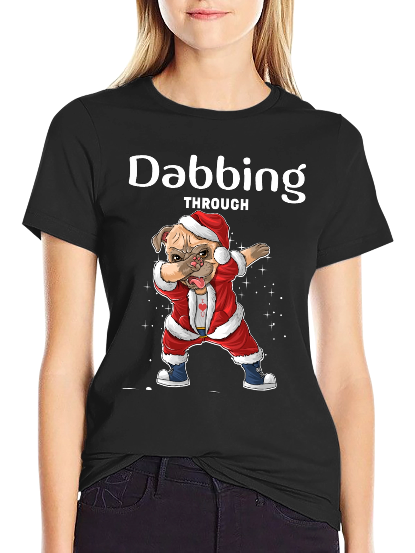 Dabbing Dog Christmas T-Shirt