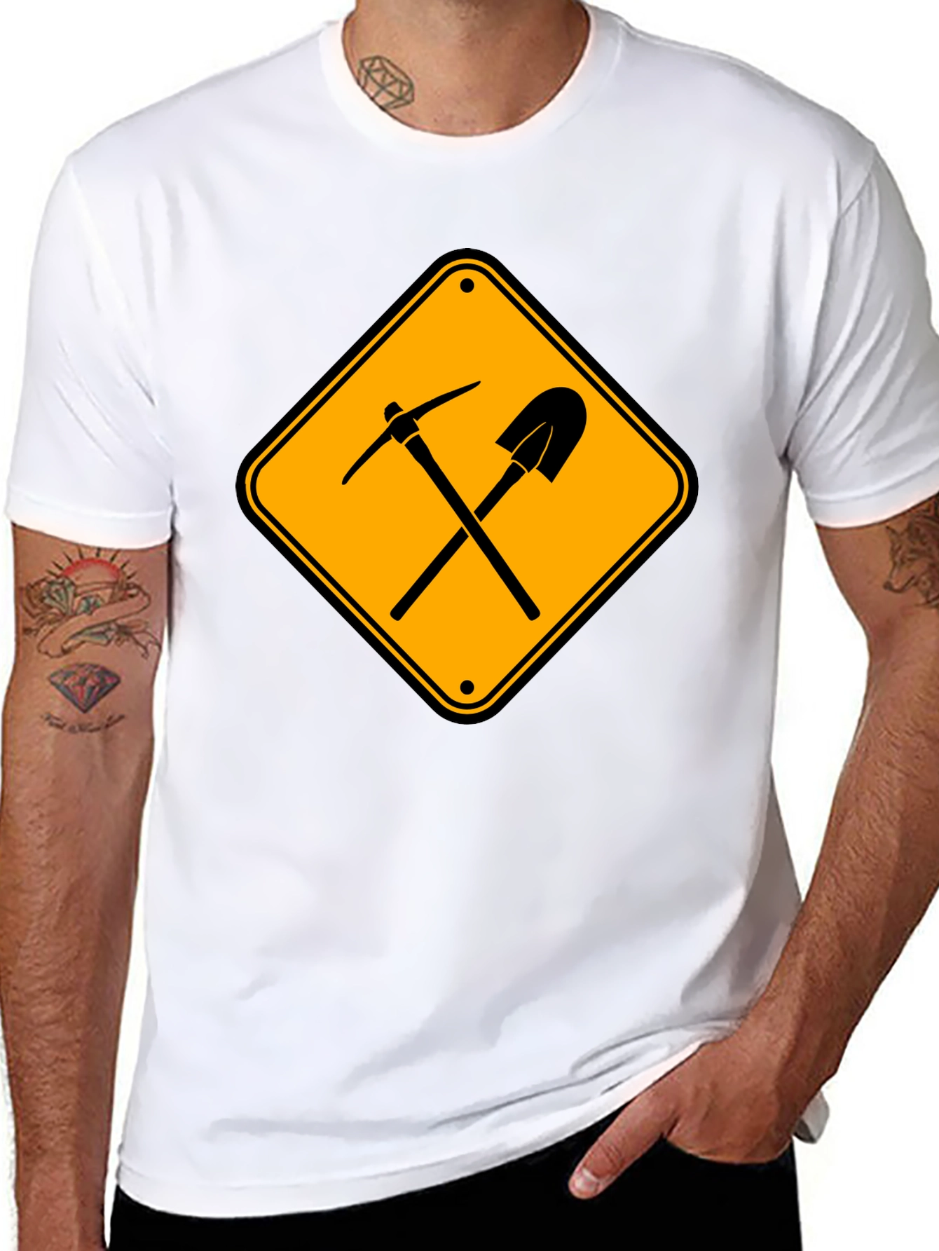 Mining Tools Sign T-Shirt - Black