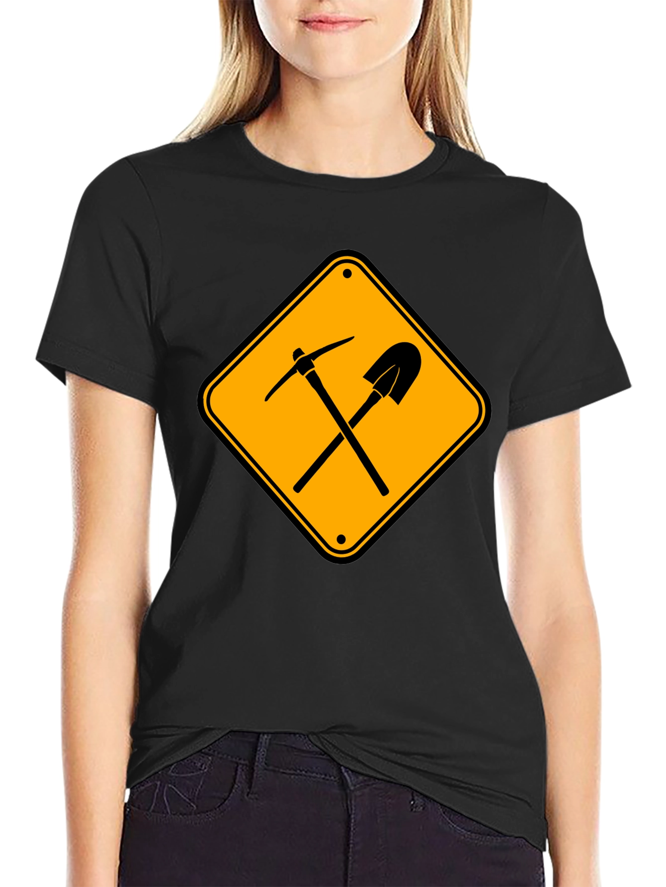 Mining Tools Sign T-Shirt - Black