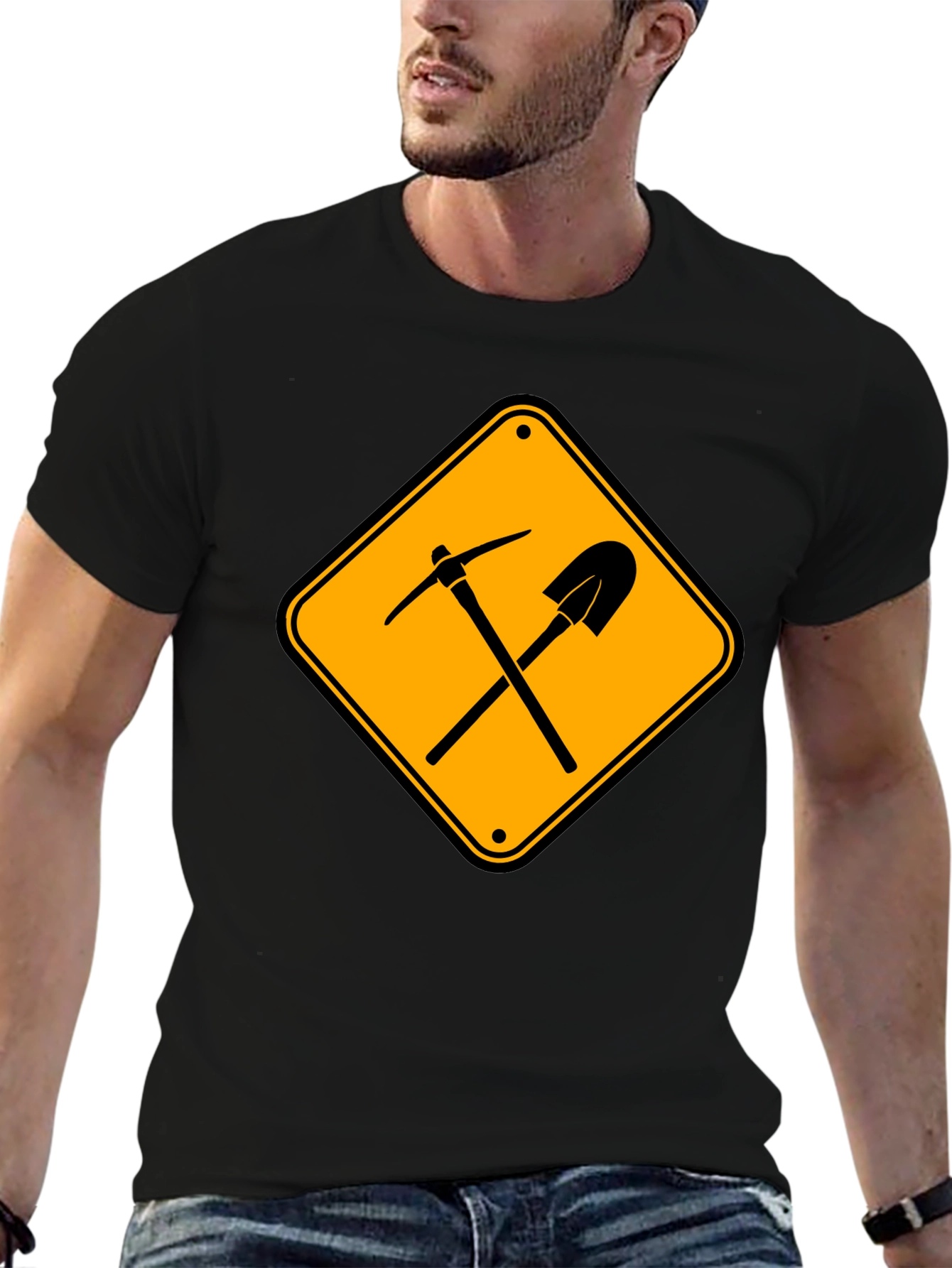 Mining Tools Sign T-Shirt - Black