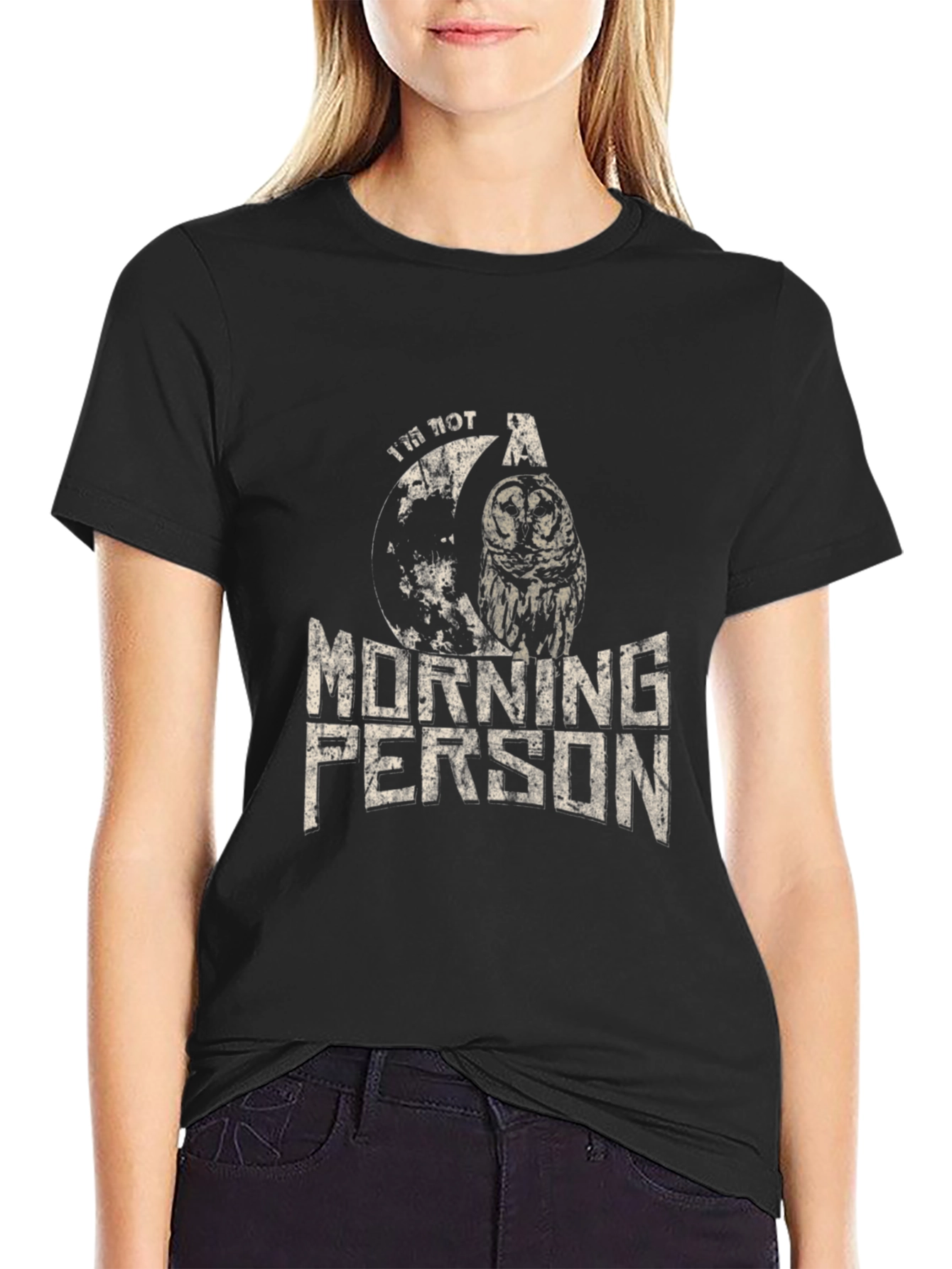 Im Not A Morning Person Owl Graphic T-Shirt