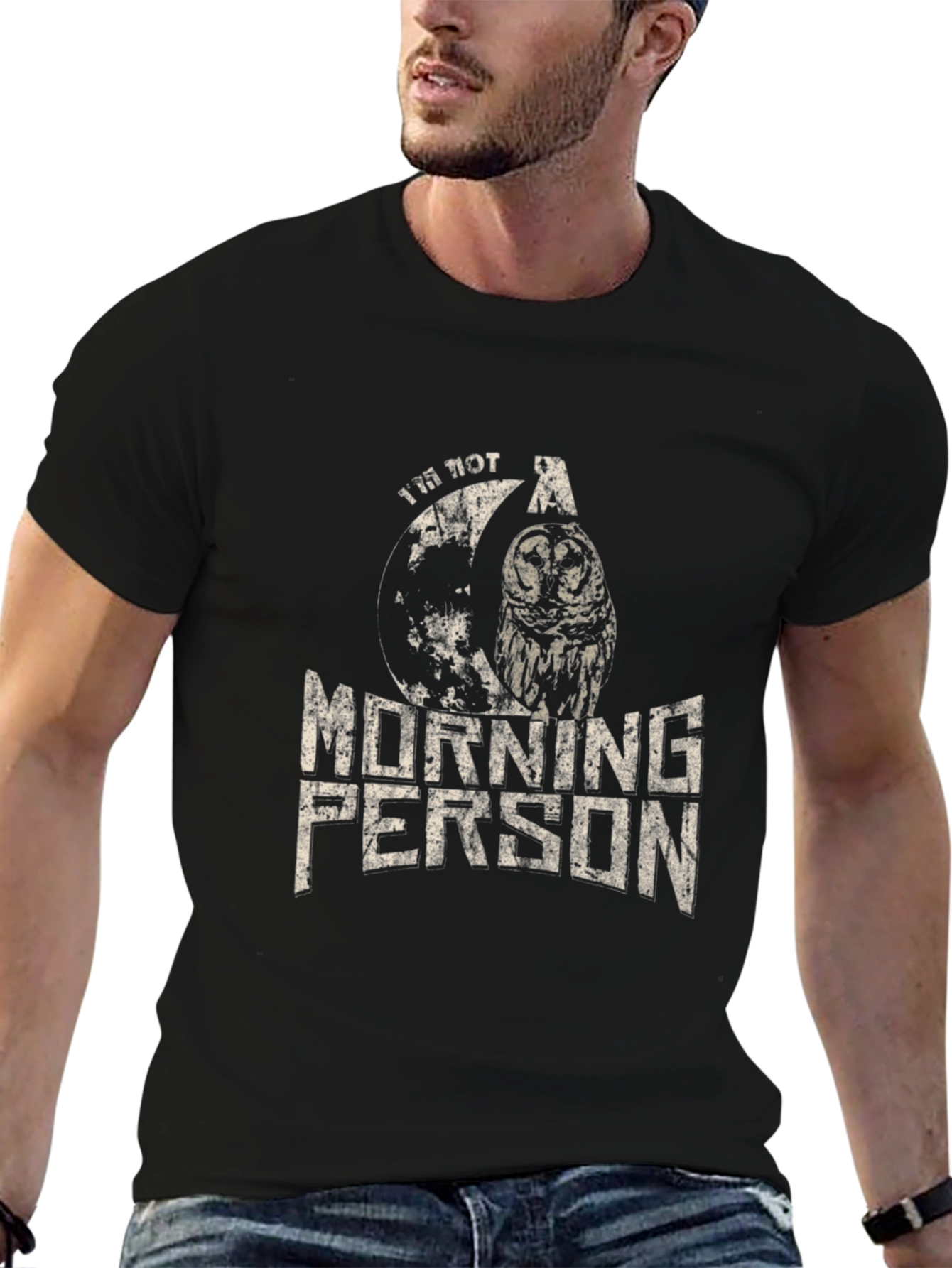 Im Not A Morning Person Owl Graphic T-Shirt