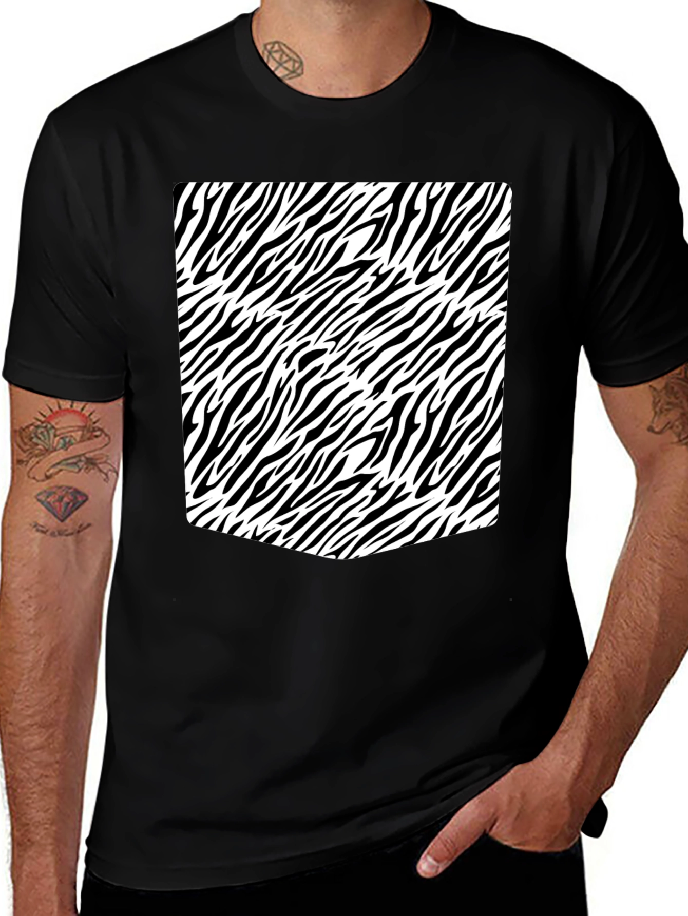 Zebra Print Black T-Shirt: Stylish & Unique