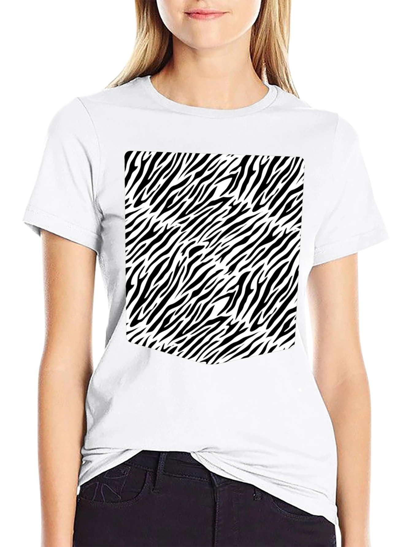 Zebra Print Black T-Shirt: Stylish & Unique