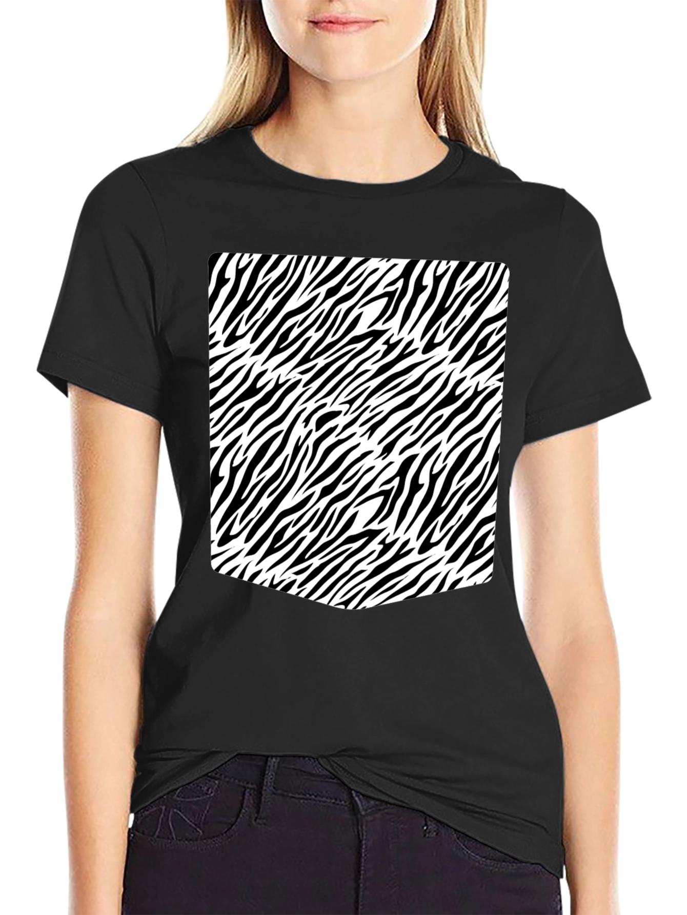 Zebra Print Black T-Shirt: Stylish & Unique