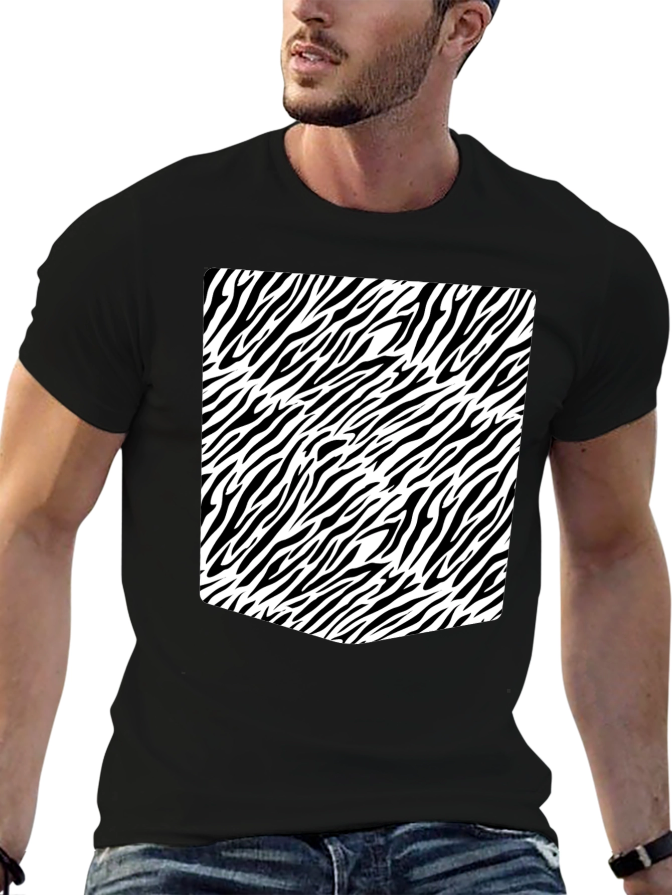 Zebra Print Black T-Shirt: Stylish & Unique