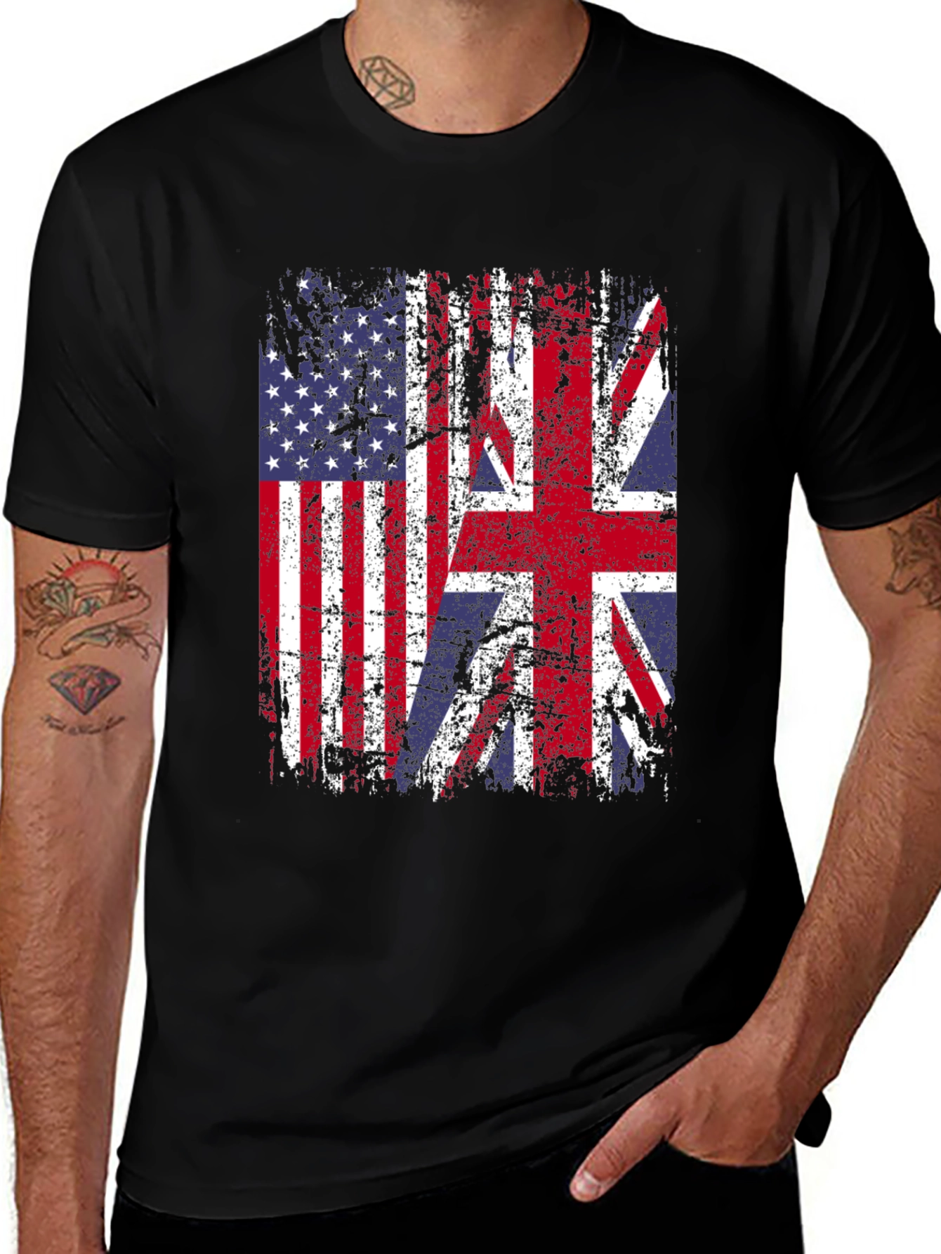USA & UK Flag Graphic Tee