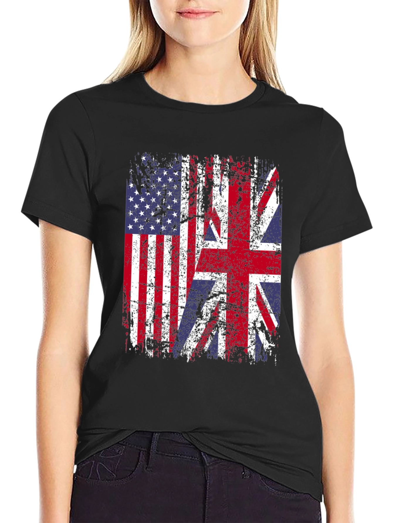 USA & UK Flag Graphic Tee