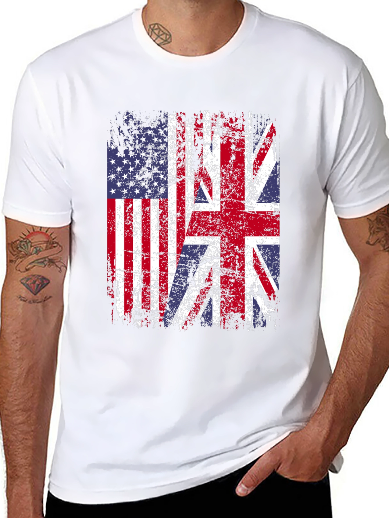 USA & UK Flag Graphic Tee