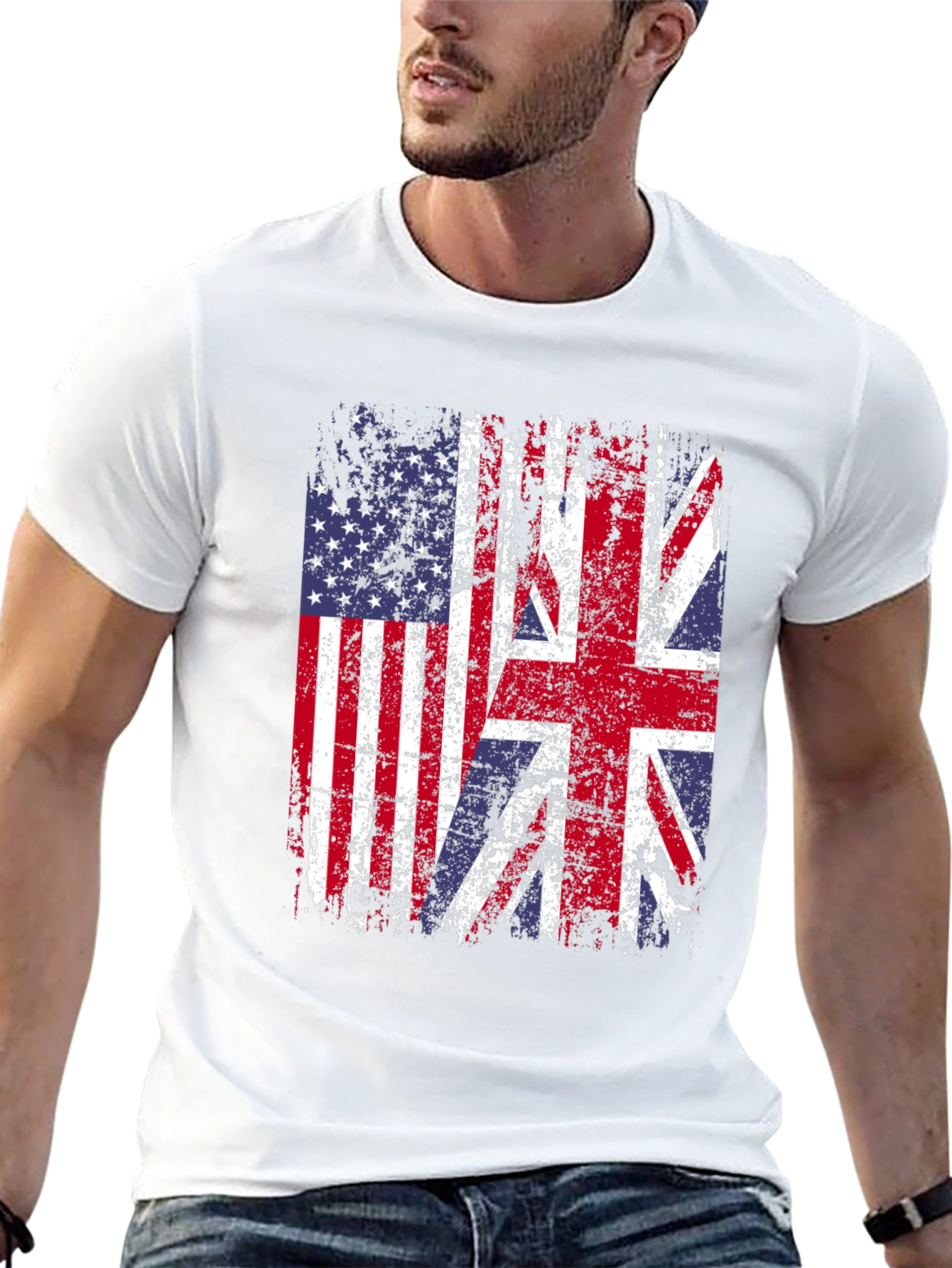 USA & UK Flag Graphic Tee