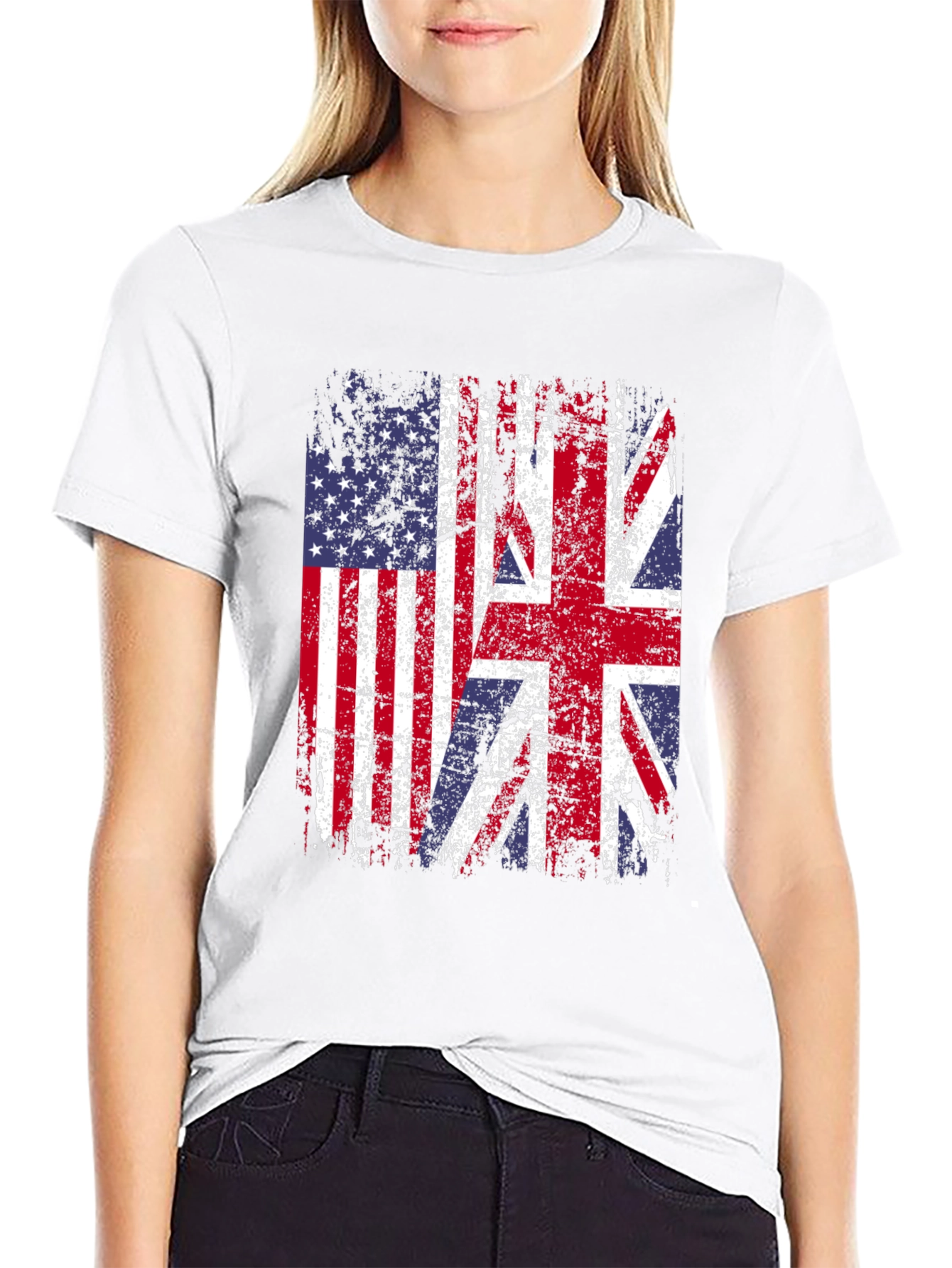 USA & UK Flag Graphic Tee