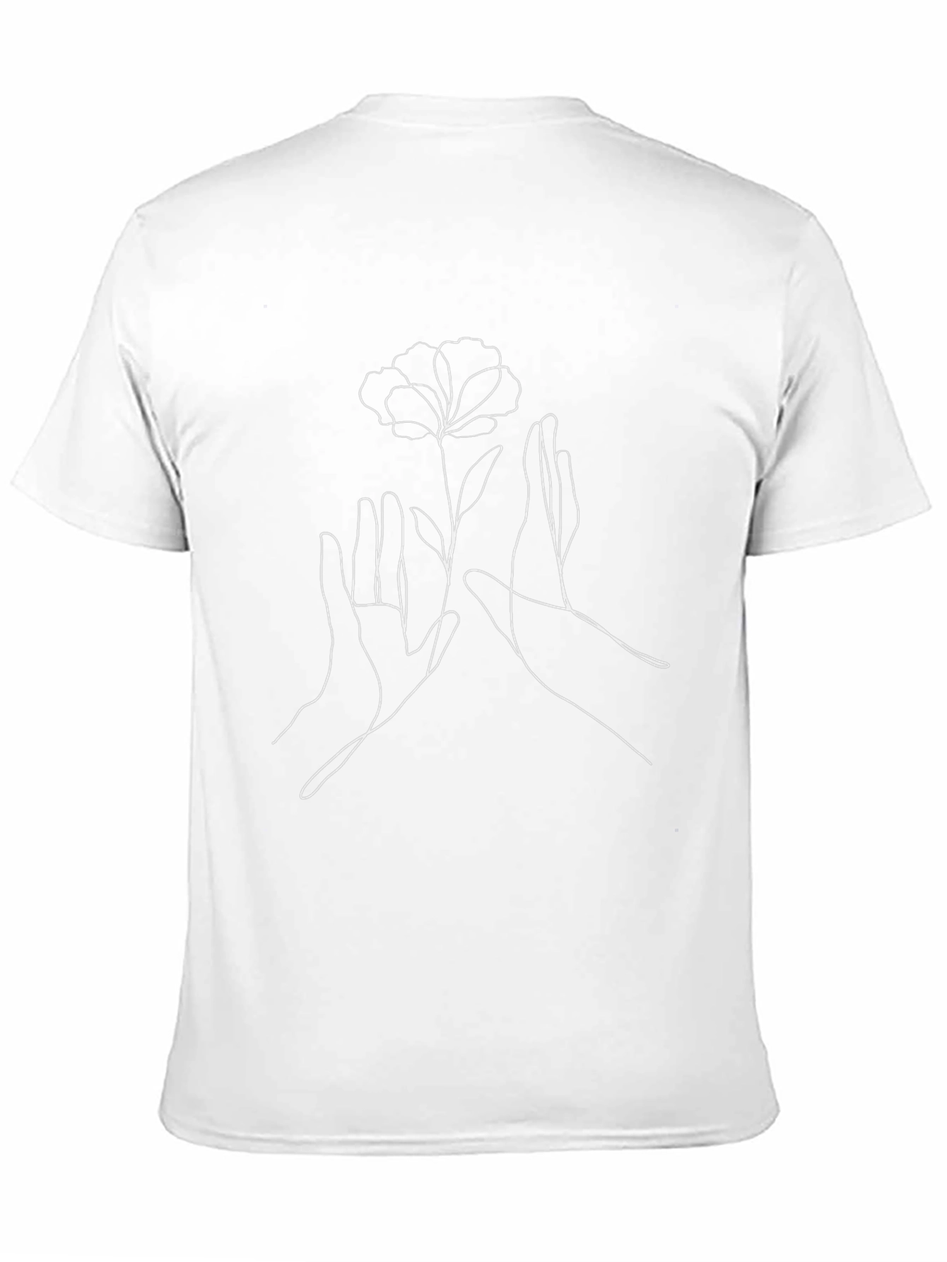 Minimalist Hands & Flower Graphic T-Shirt