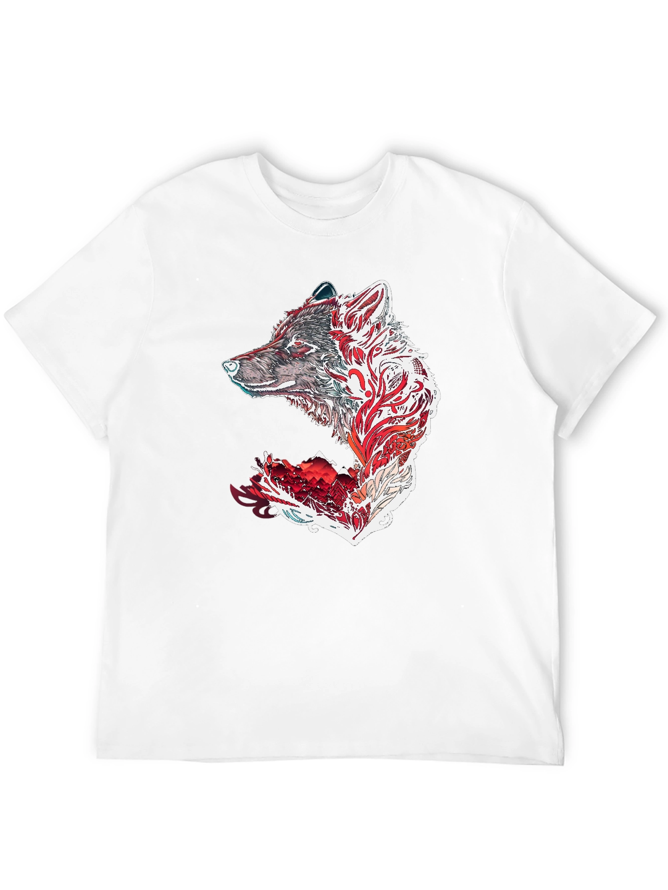 Wolf Graphic Print Black T-Shirt