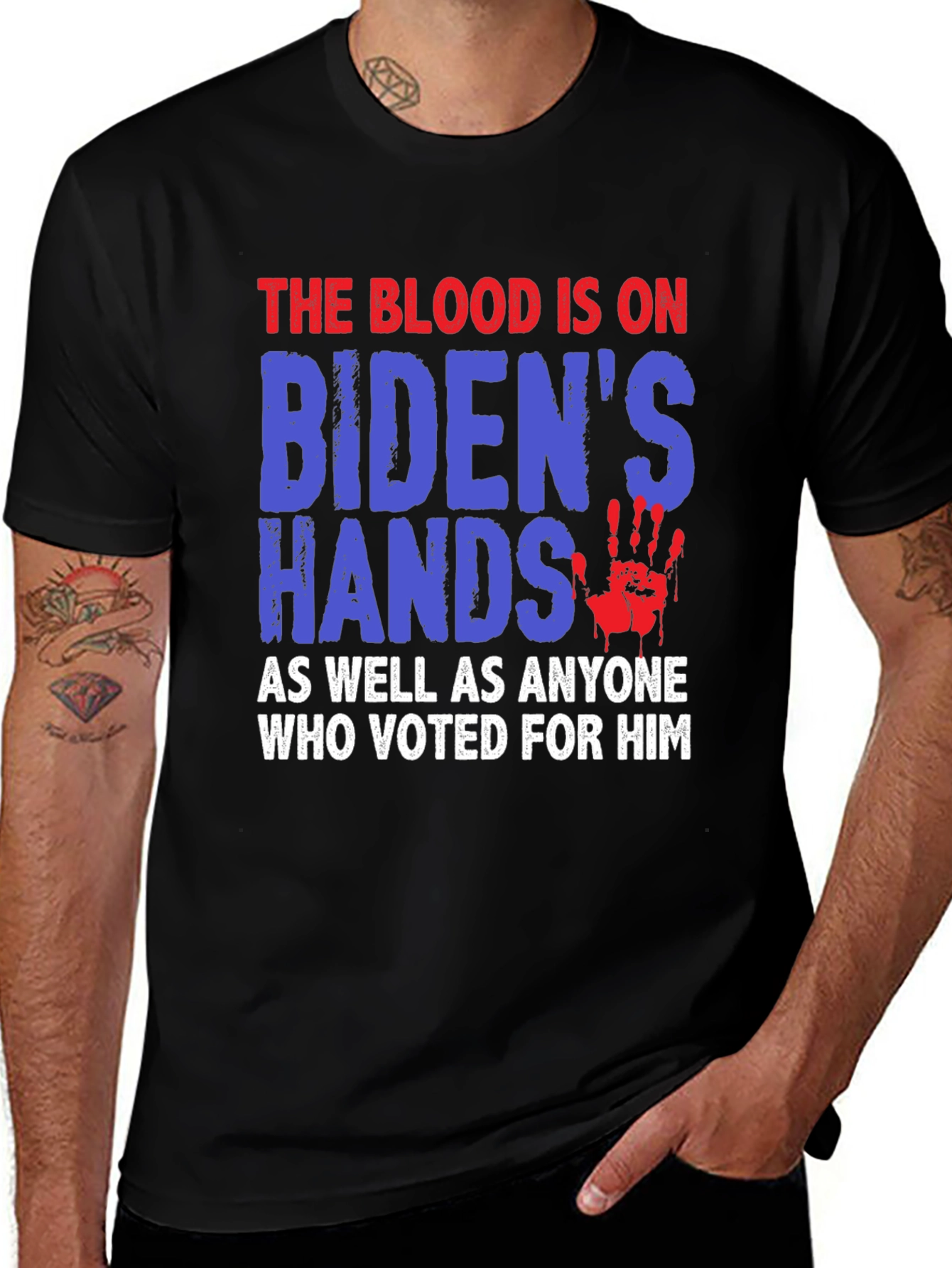 Bidens Hands Graphic Tee - Political Statement Shirt