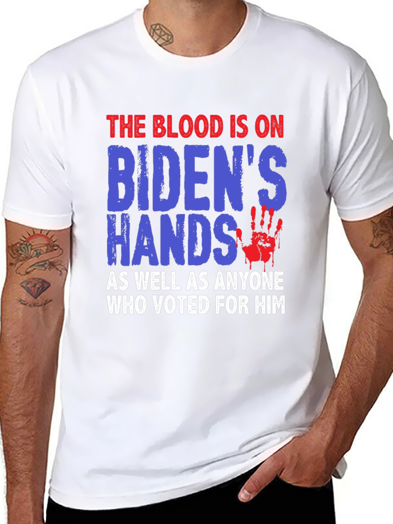 Bidens Hands Graphic Tee - Political Statement Shirt