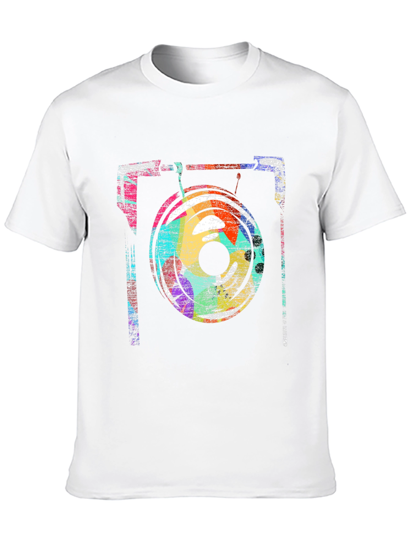 Abstract Turntable Graphic Tee - Retro DJ Style