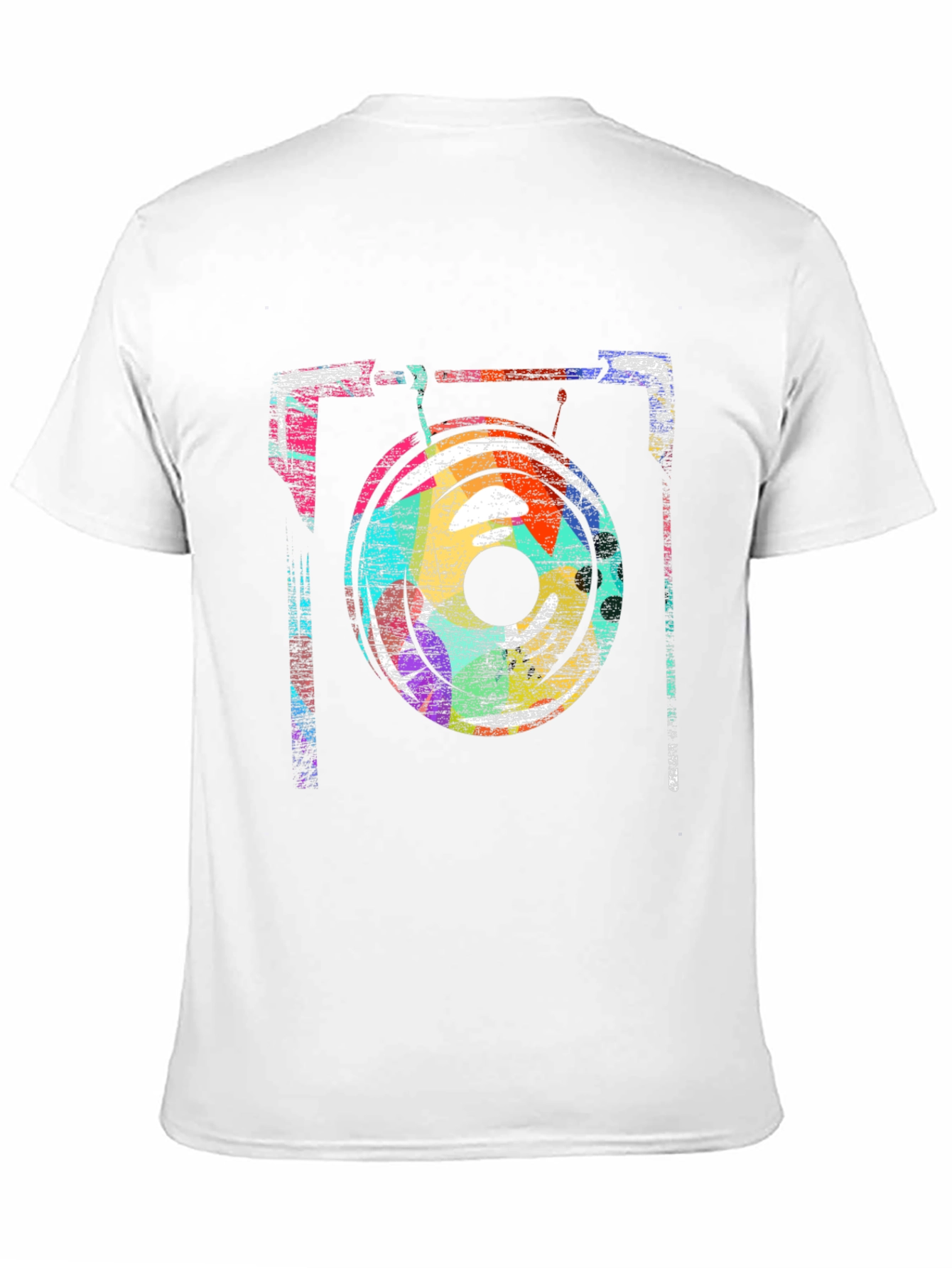 Abstract Turntable Graphic Tee - Retro DJ Style