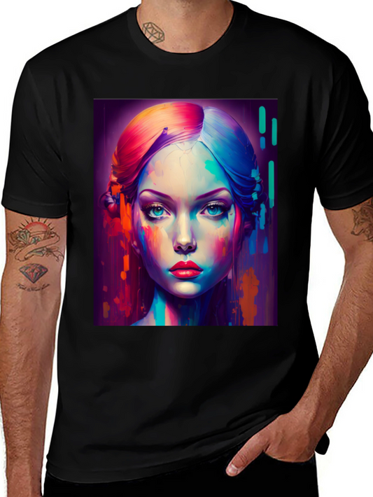 Vibrant Art Portrait Graphic Tee - Unisex Soft Cotton Blend