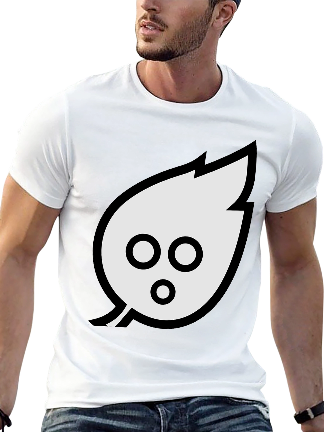 Mens Black T-Shirt with Leaf Graphic