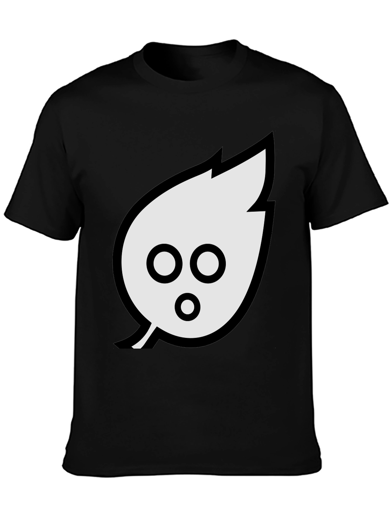 Mens Black T-Shirt with Leaf Graphic