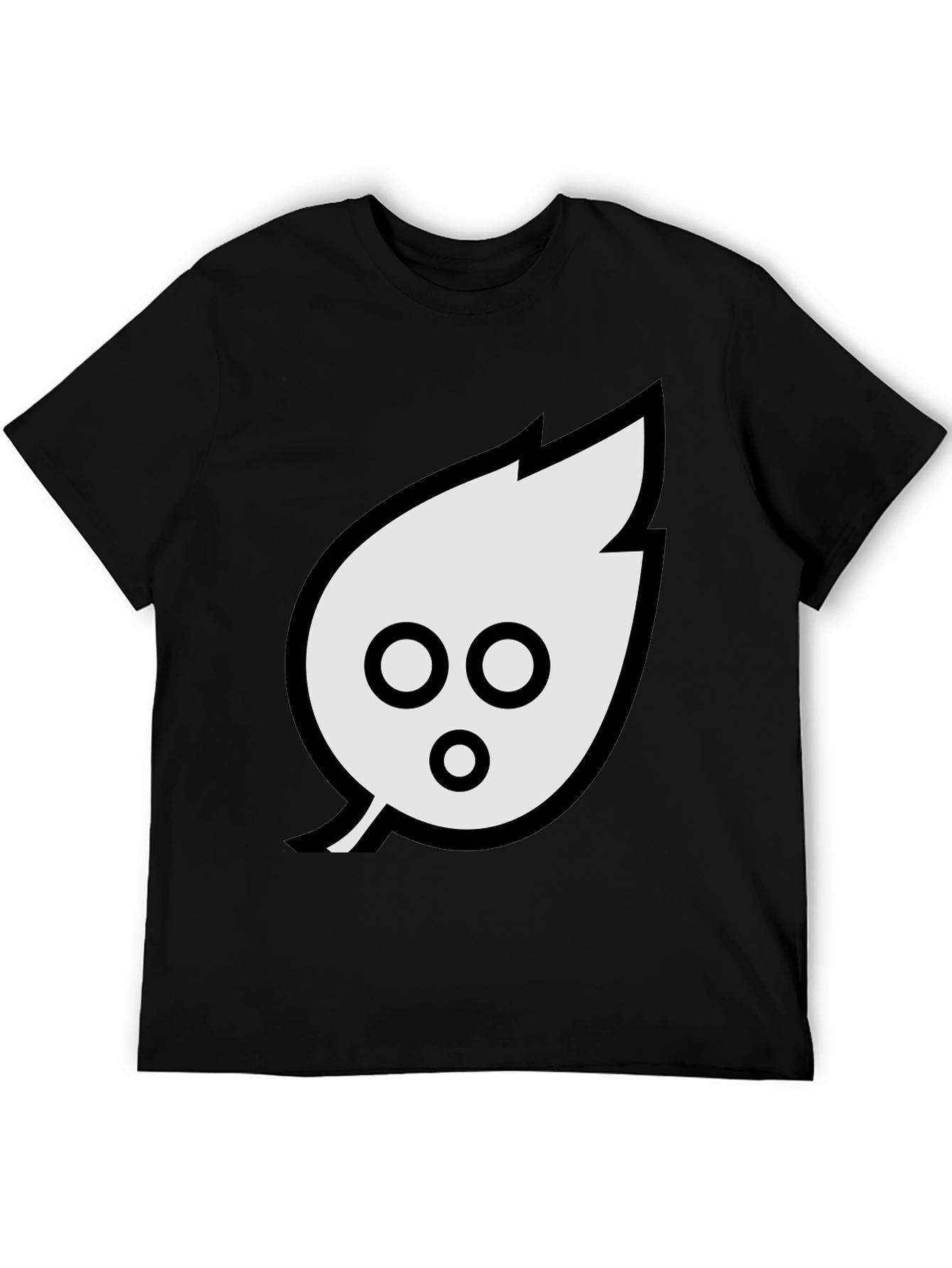 Mens Black T-Shirt with Leaf Graphic
