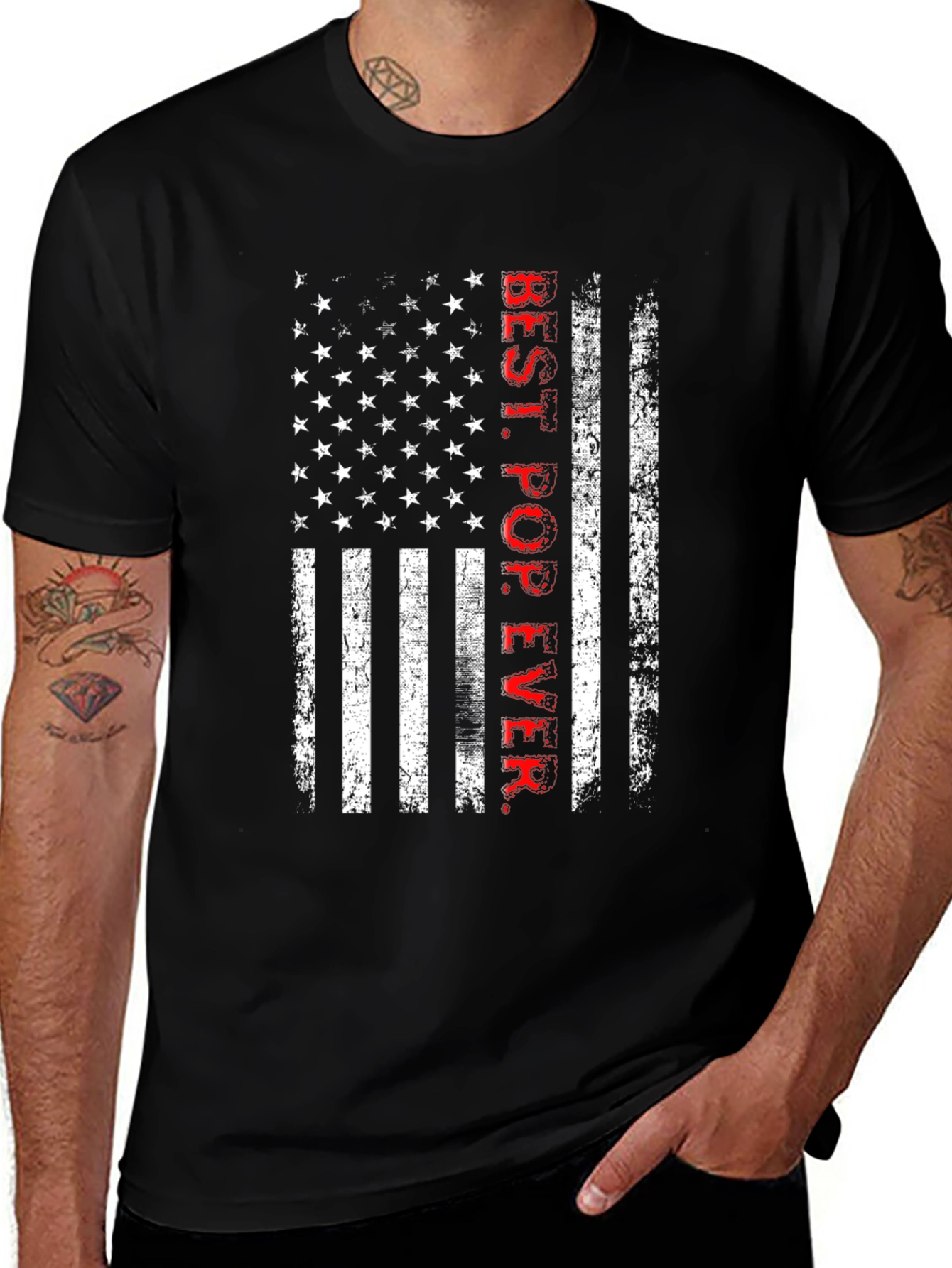 Best Pop Ever American Flag Graphic T-Shirt