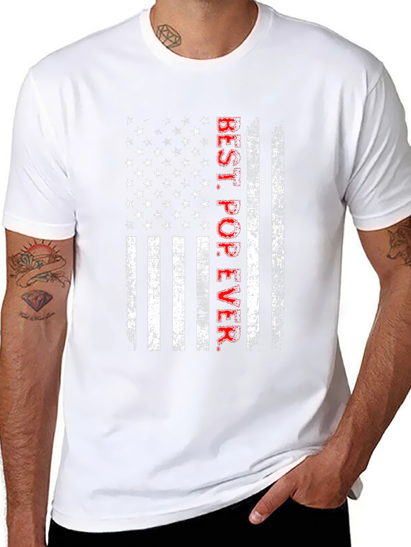 Best Pop Ever American Flag Graphic T-Shirt