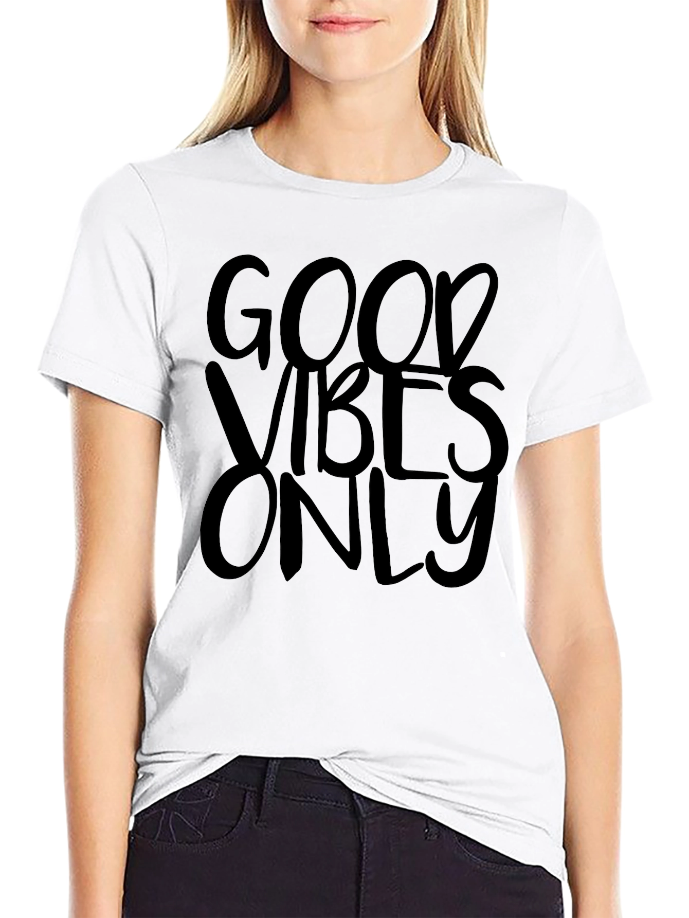 Good Vibes Only Black Graphic T-Shirt