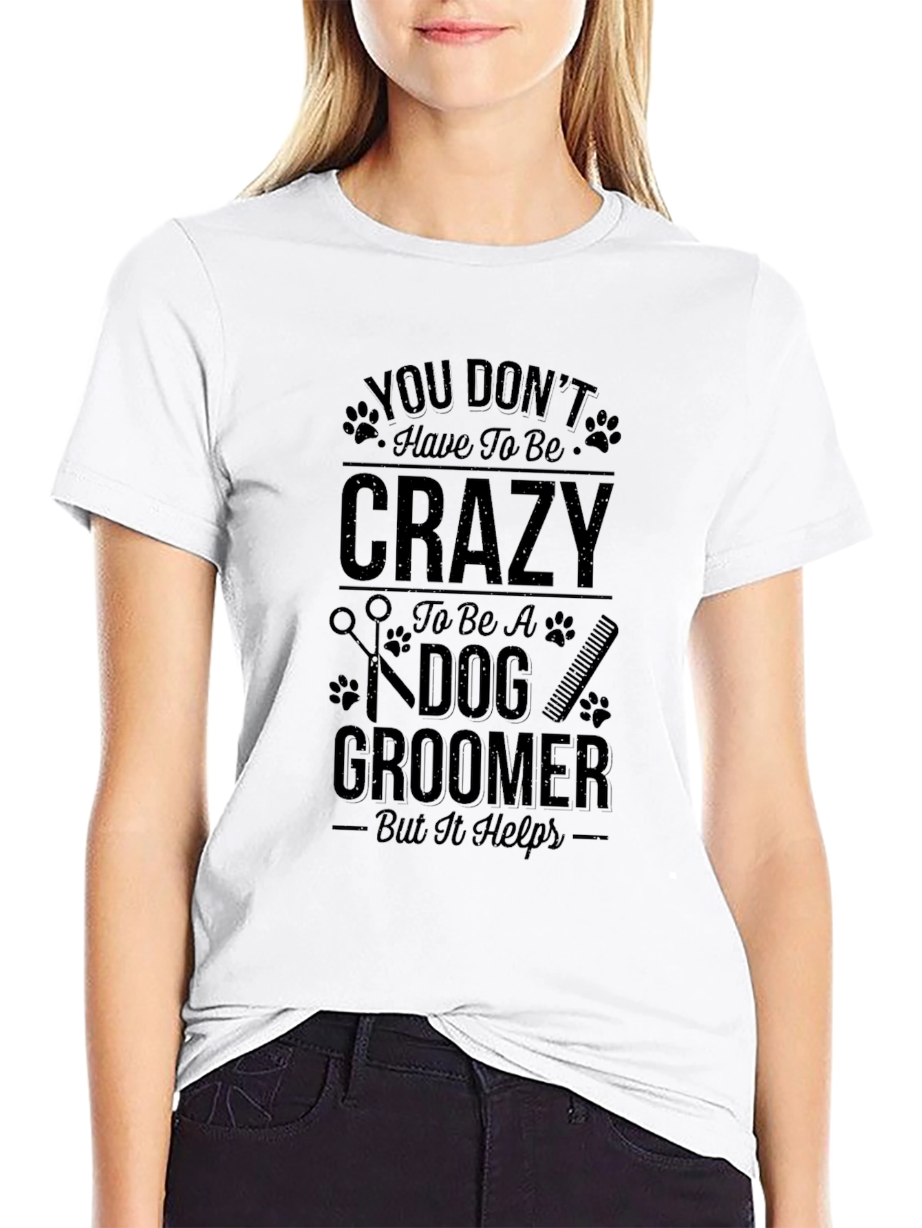 Crazy Dog Groomer T-Shirt - Black