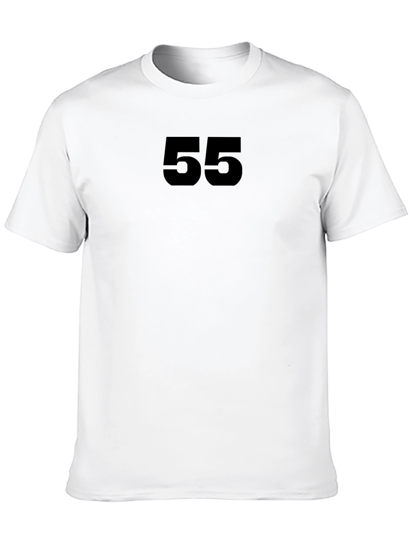 Bold Number 55 Tee - Black Cotton T-Shirt