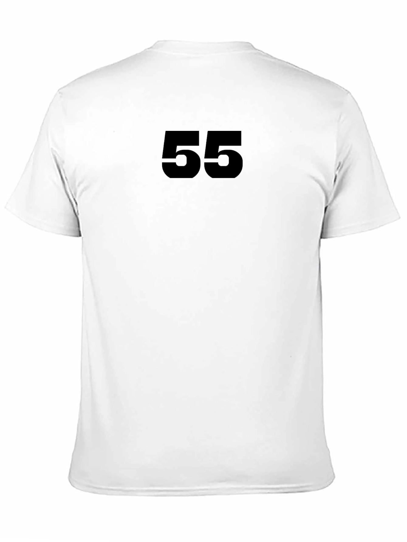 Bold Number 55 Tee - Black Cotton T-Shirt