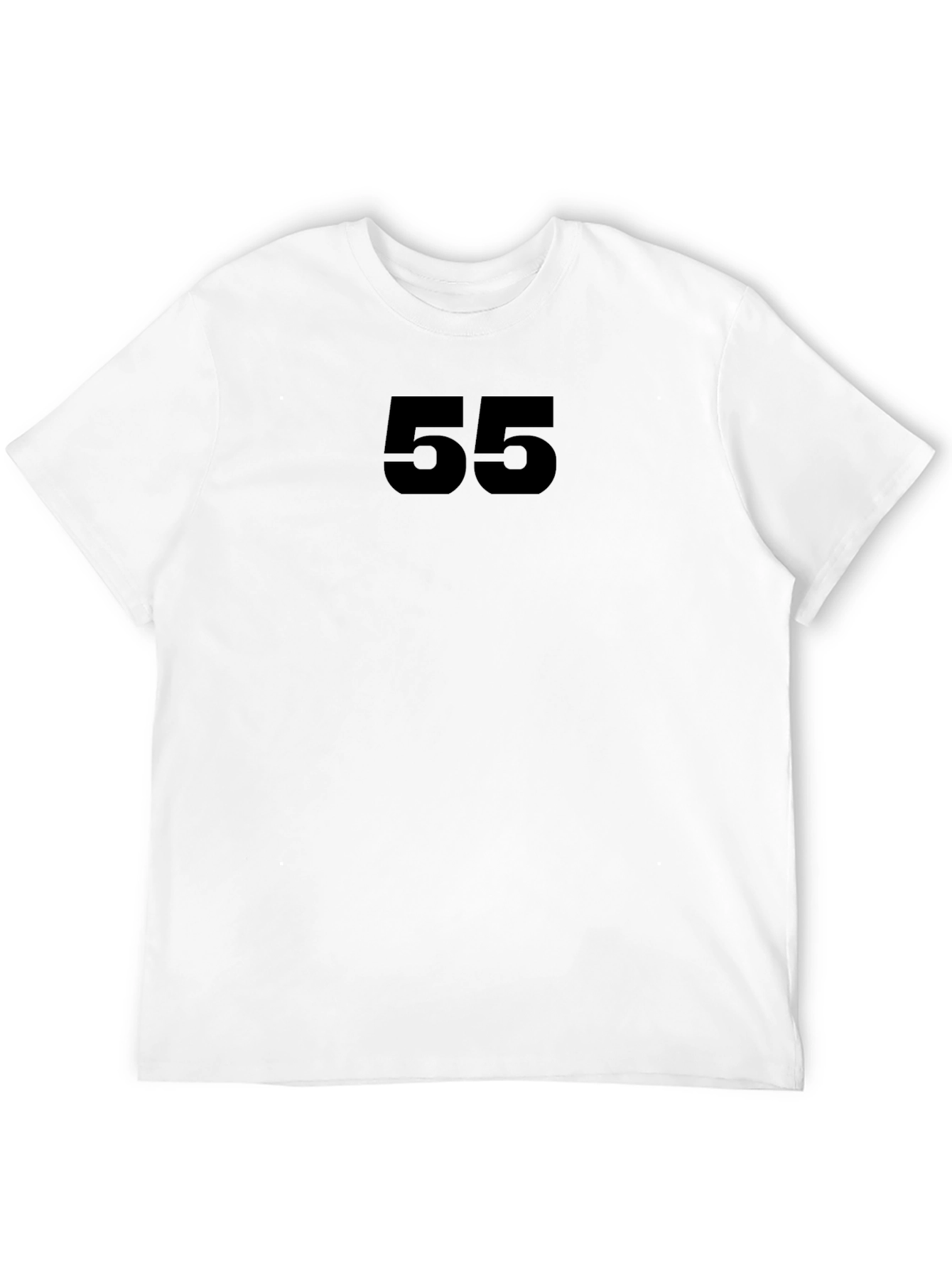 Bold Number 55 Tee - Black Cotton T-Shirt