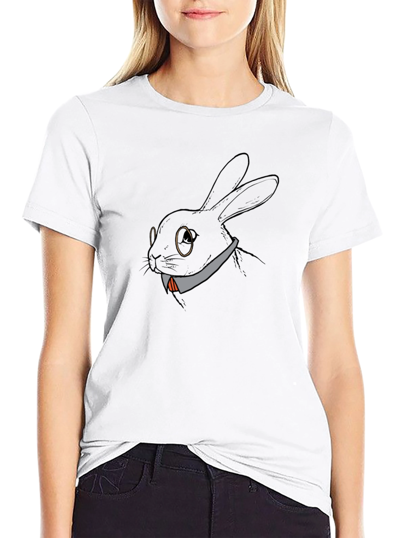 Black Rabbit with Glasses Tee