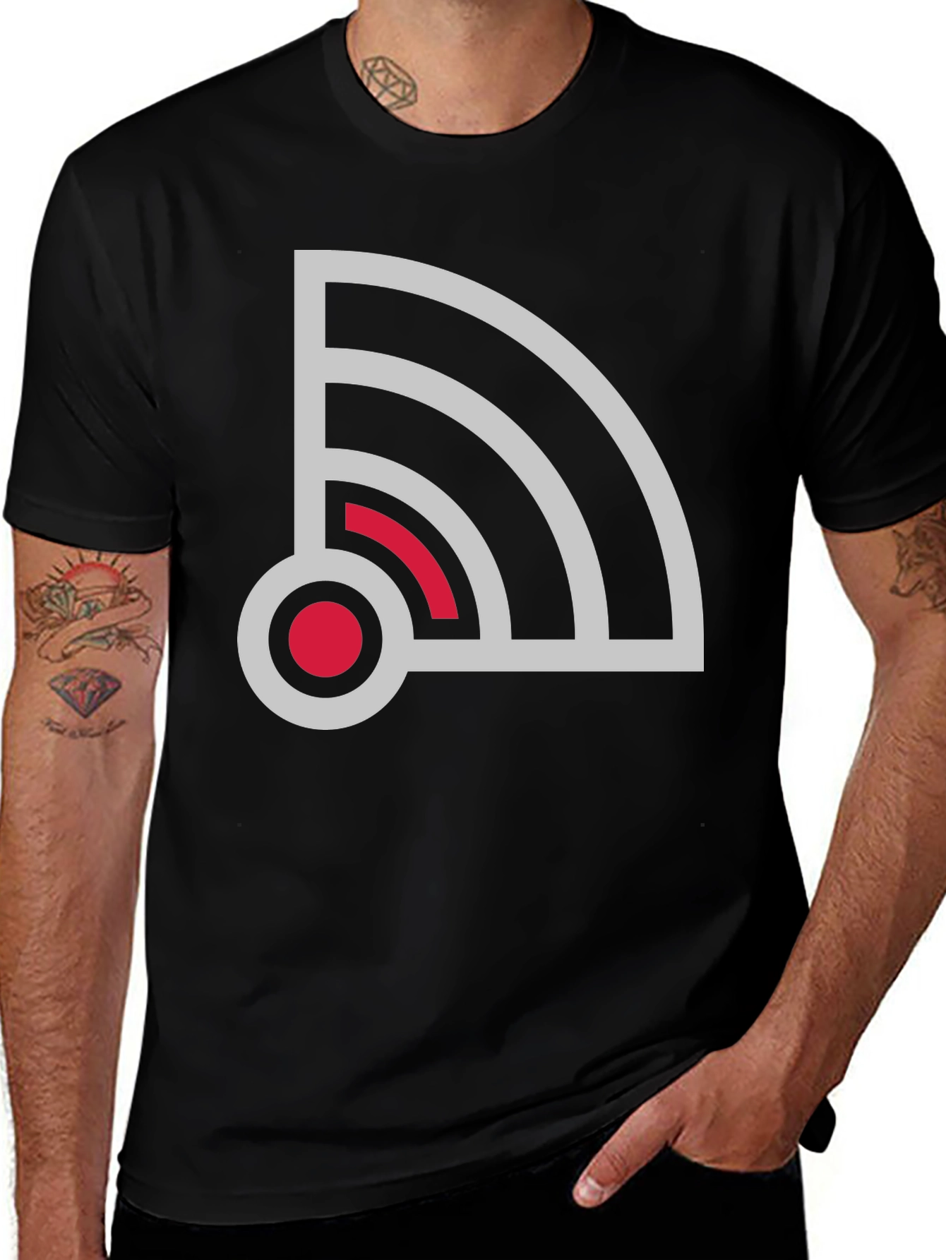 Cool Graphic Tee: Retro Wifi Design