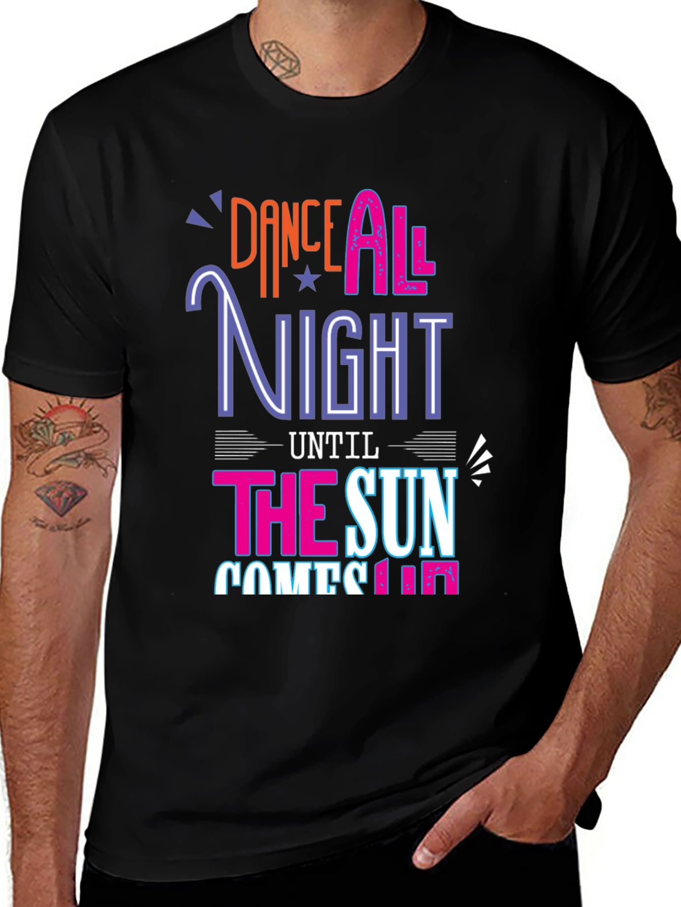 Dance All Night Graphic Tee - Black