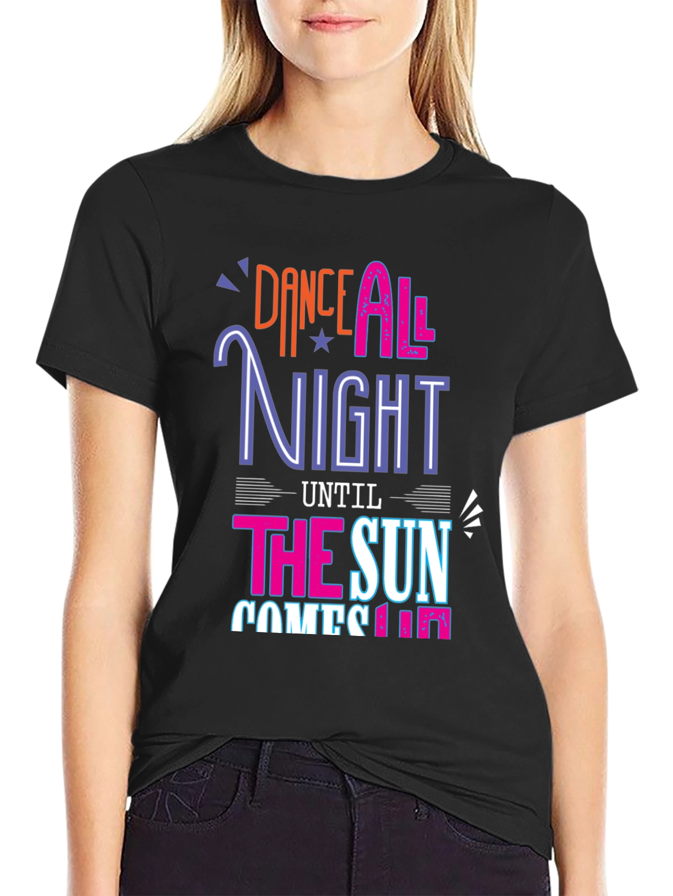 Dance All Night Graphic Tee - Black