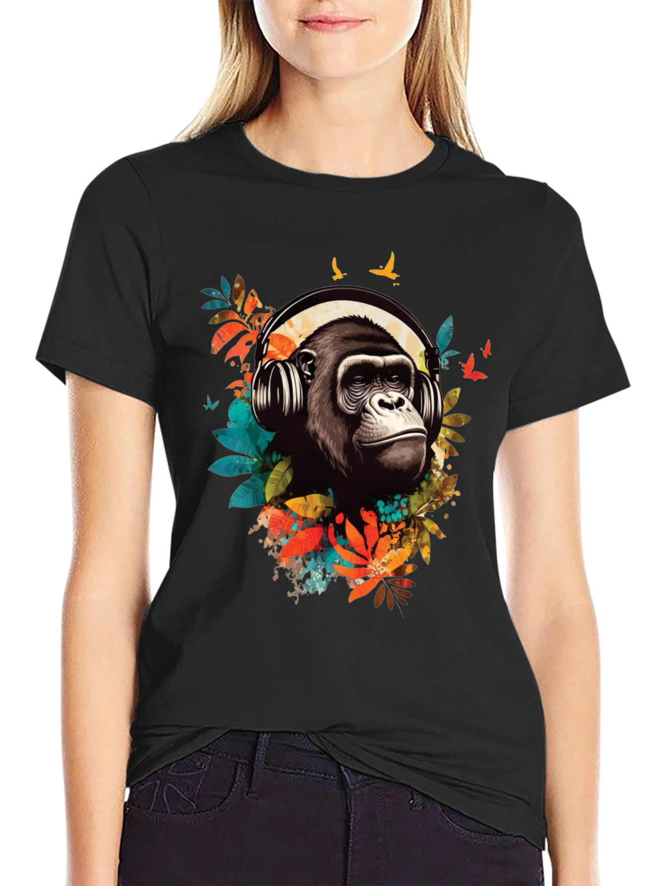 Cool Gorilla DJ Black T-Shirt