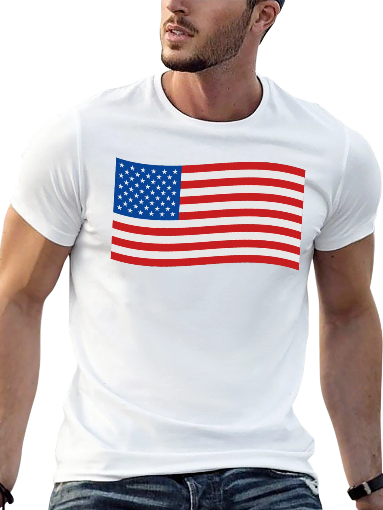 American Flag Graphic Black T-Shirt
