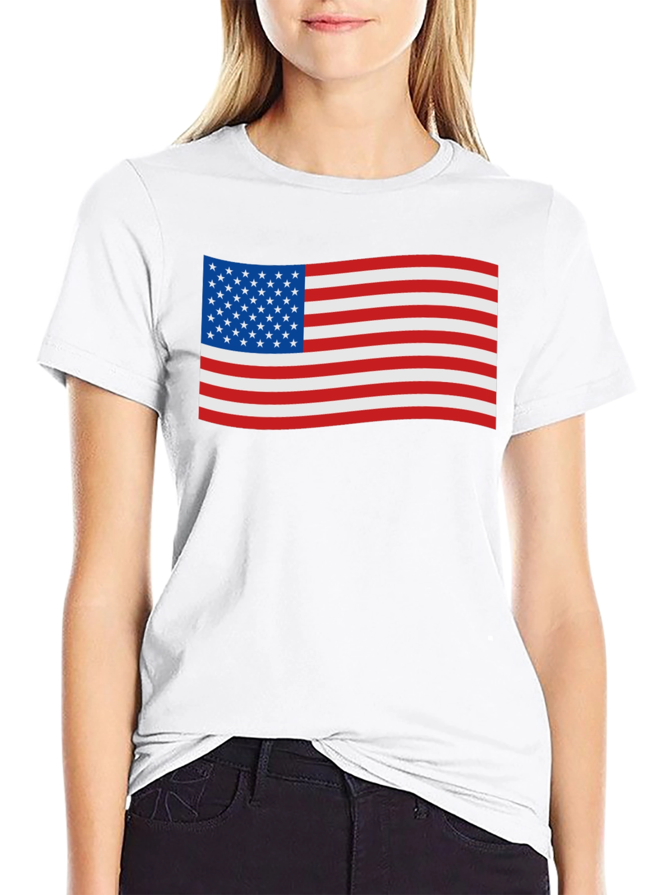 American Flag Graphic Black T-Shirt