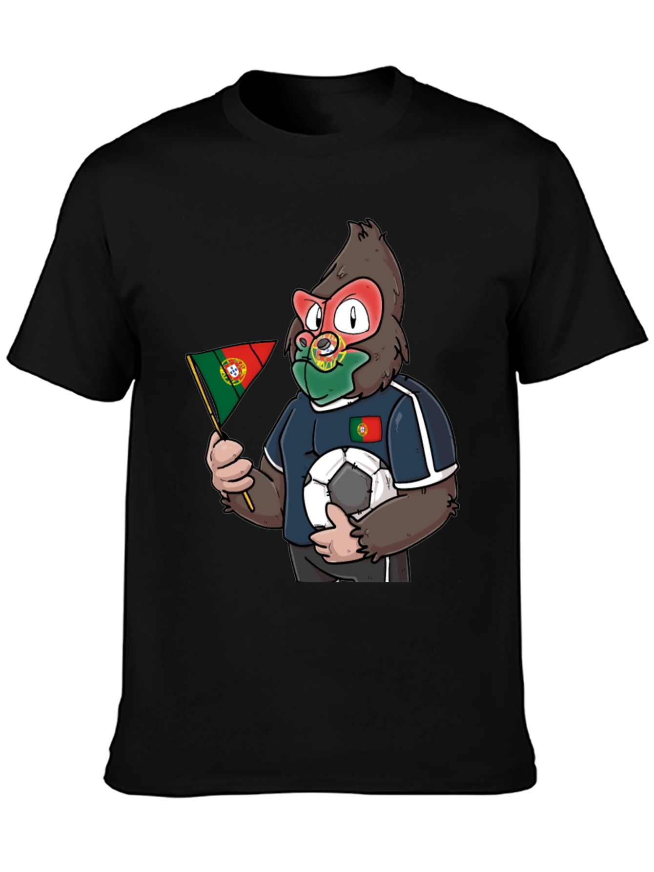 Portugal Soccer Fan Gorilla Graphic T-Shirt