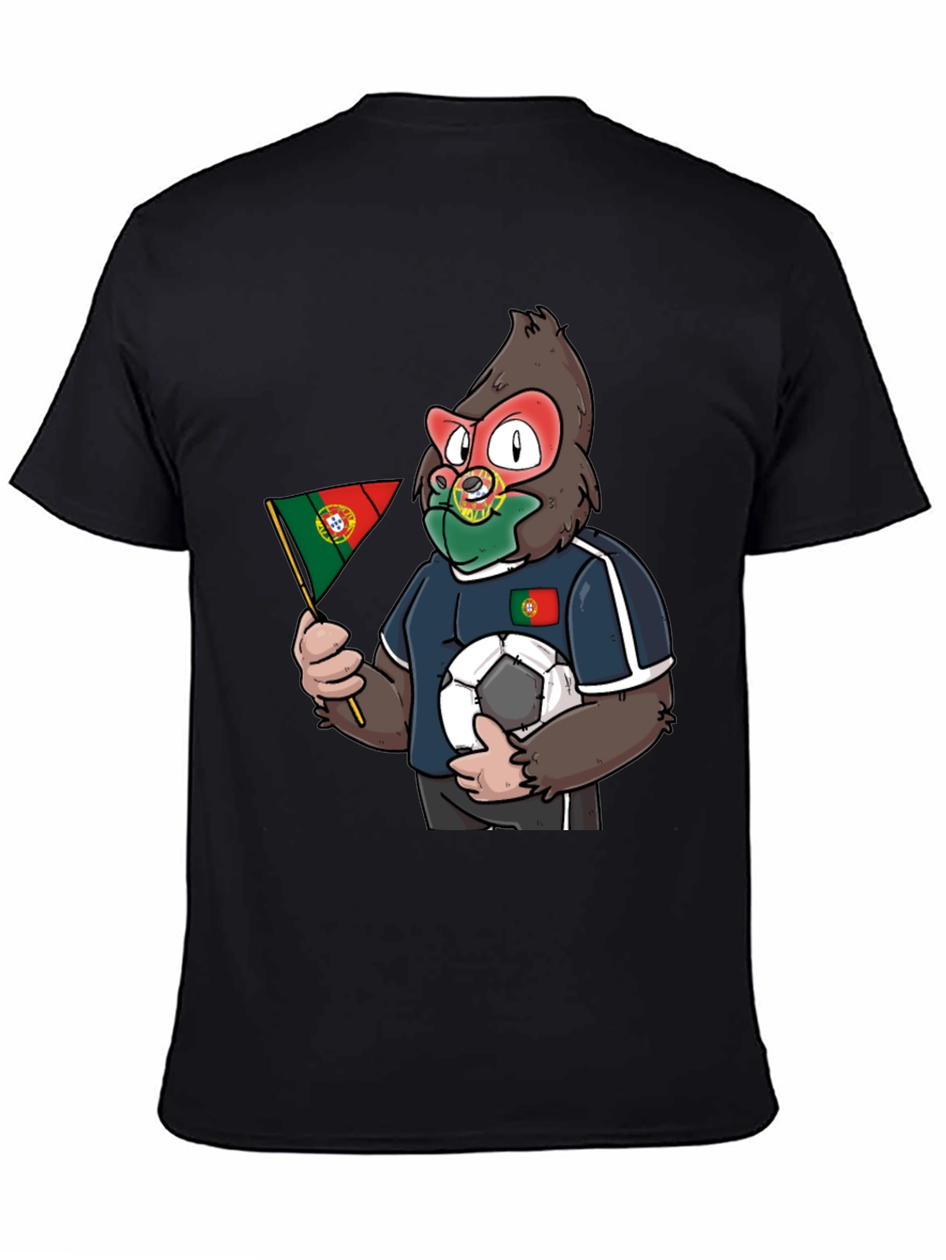 Portugal Soccer Fan Gorilla Graphic T-Shirt