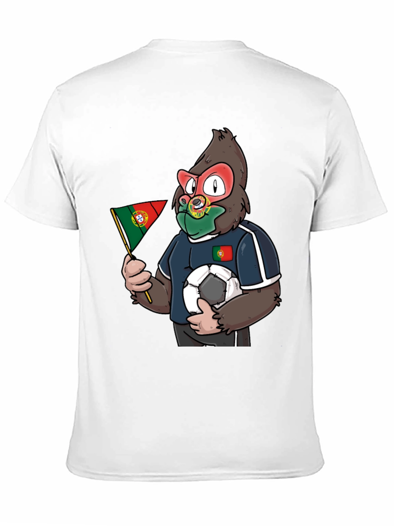 Portugal Soccer Fan Gorilla Graphic T-Shirt