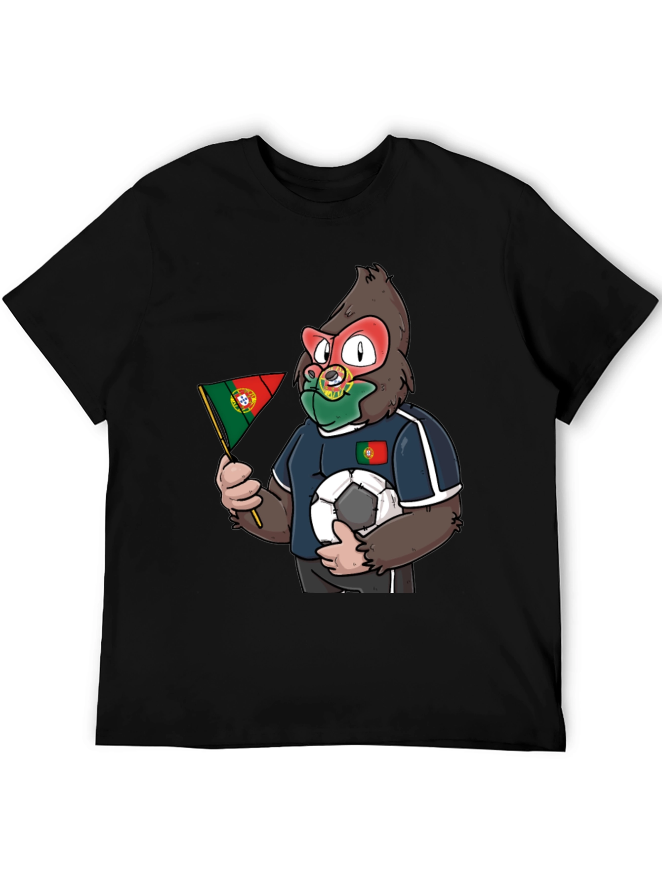 Portugal Soccer Fan Gorilla Graphic T-Shirt