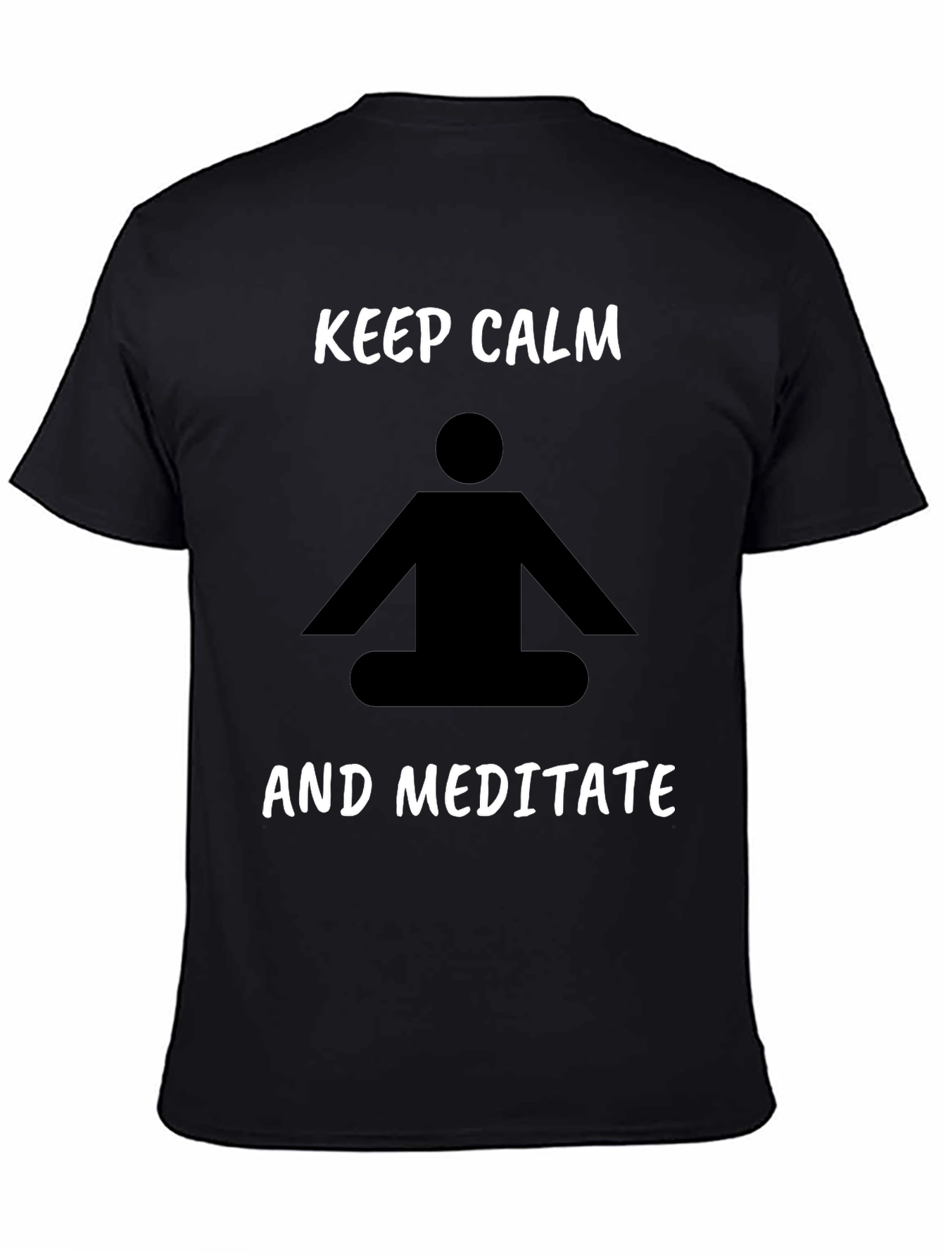 Keep Calm Meditate Black T-Shirt Relaxation Tee