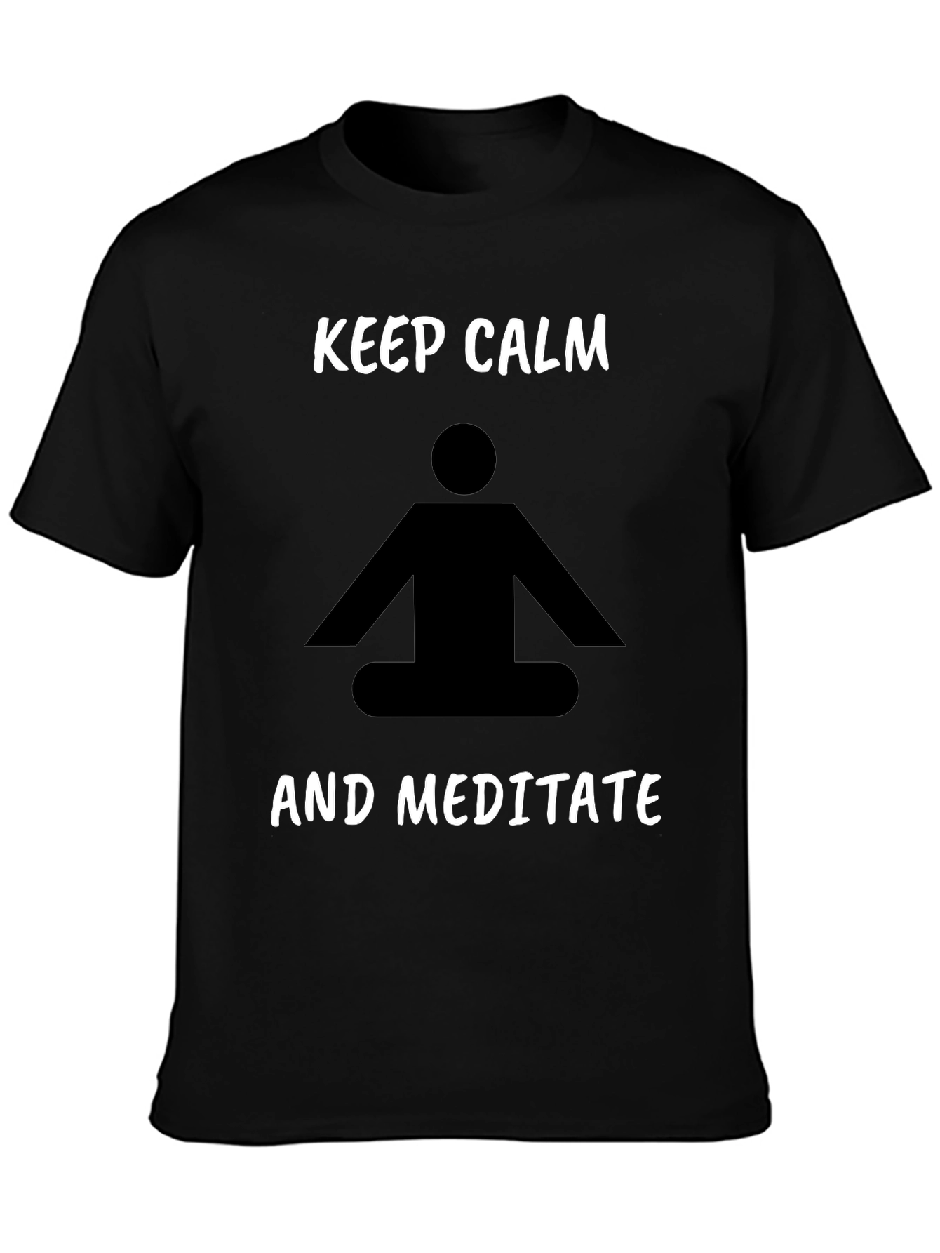 Keep Calm Meditate Black T-Shirt Relaxation Tee